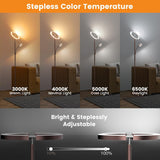 2-in-1 Brown LED Floor Lamp - 69" Dimmable Torchiere Standing Lamp with Remote Touch Control