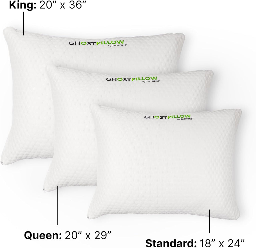 Shredded Memory Foam Pillow with Adjustable Gel and Cooling Breathable Cover - Queen Size Shredded Pillows
