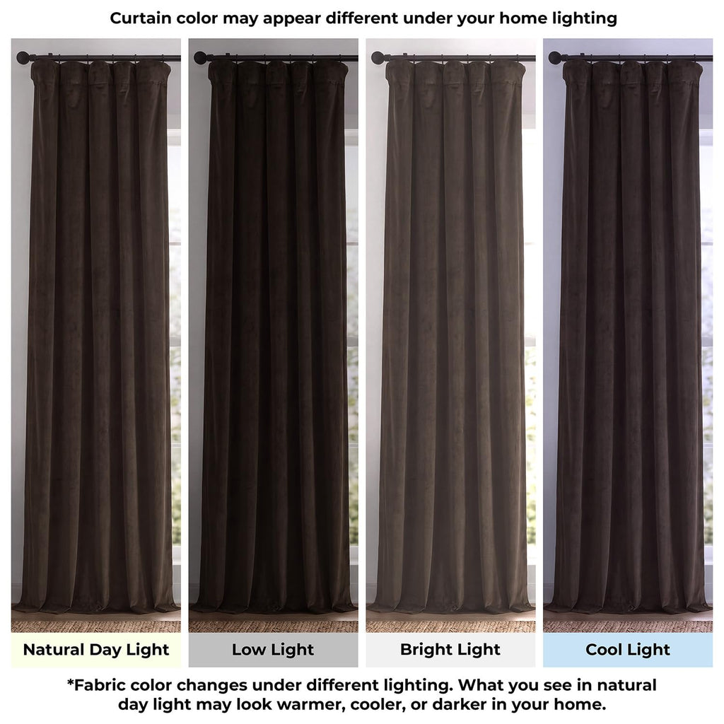 Signature Velvet Thermal Blackout Curtains 120 Inch Long (1 Panel) Rod Pocket Insulated Blackout Curtains Window