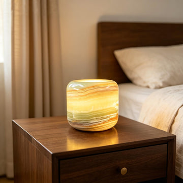 Marble Table Lamp Nature Stone Pat Lamp (Jade Green Onyx)