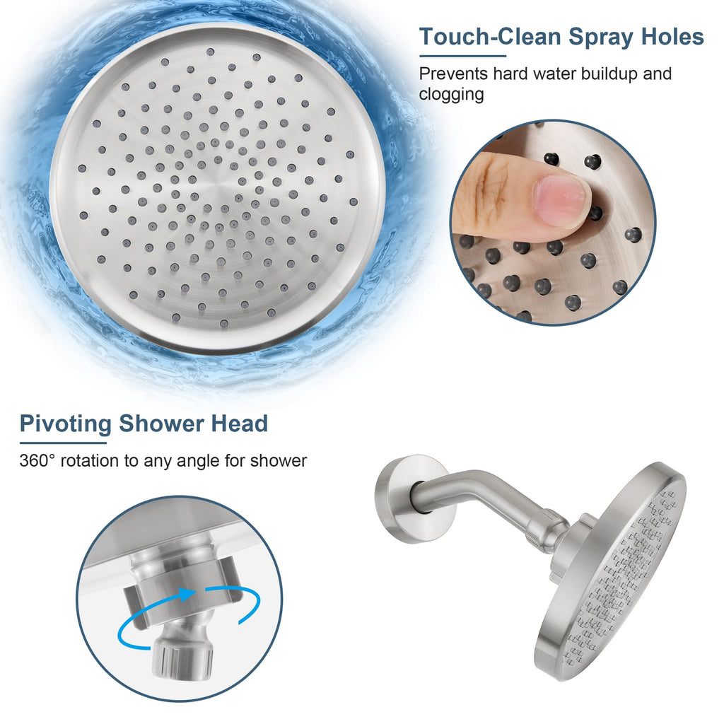 Tub Shower Faucet Set with Valve, Tub and Shower Faucet Set Complete Brushed Nickel, Single-Handle Tub and Shower