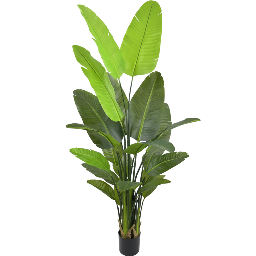7FT Artificial Bird of Paradise Tree, 84 Inch Tall Faux Tropical Floor Plant with 22 Lifelike Leaves, Large Fake