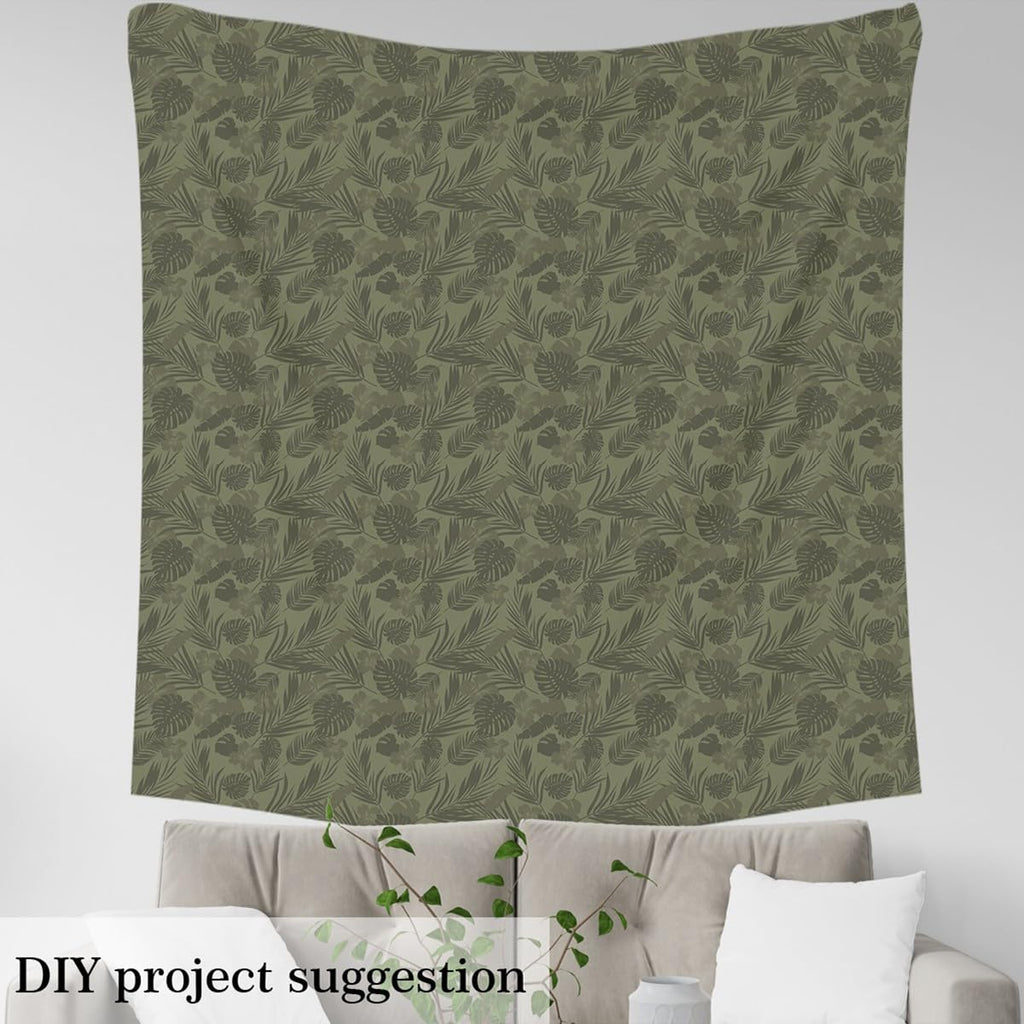 Palm Leaves Fabric by The Yard Green Tropical Leaves Botanical Plants No Stretch Fabric for Sewing Sketch Flower