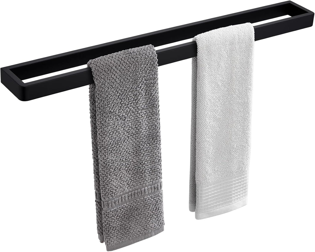 Matte Black Towel Bar Wall Mounted, Heavy Duty 304 Stainless Steel Towel Rack Wall, Modern Bathroom Towel Holder