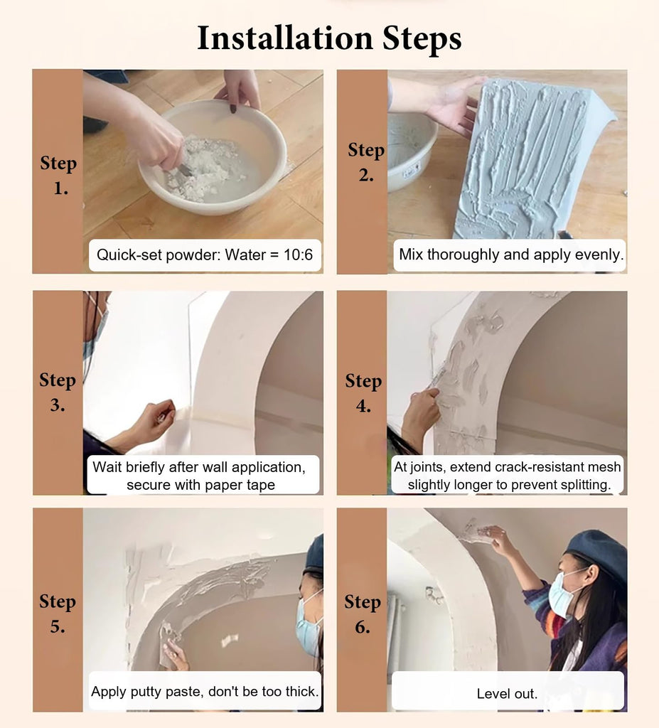 Precurved Arch Way Kit for Door Frame, 2 Pieces Interior Rounded Doorway Arch Kit, Foam Material Curved Opening