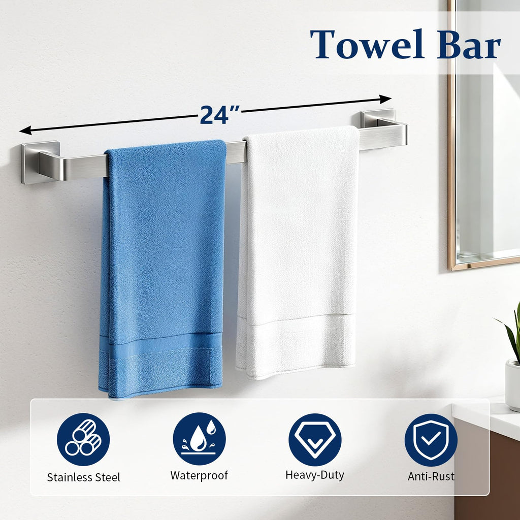 20-Pieces Brushed Nickel Bathroom Hardware Set