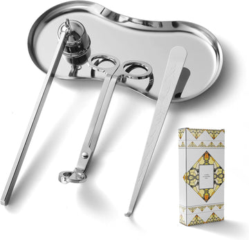Candle Wick Trimmer, Candle Snuffer, Wick Dipper and Tray Holder