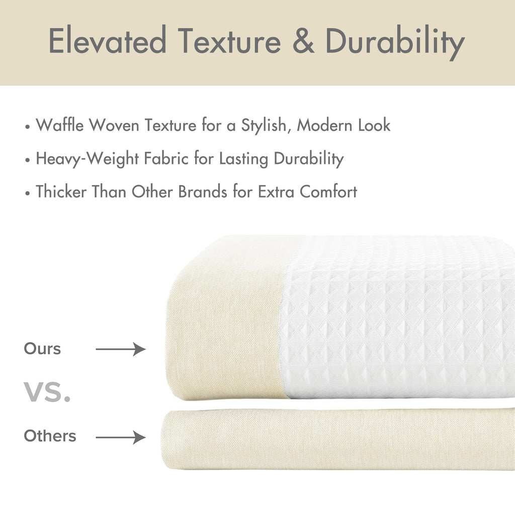 Spa Waffle Weave Stall Shower Curtain, 36 x 72", Cream