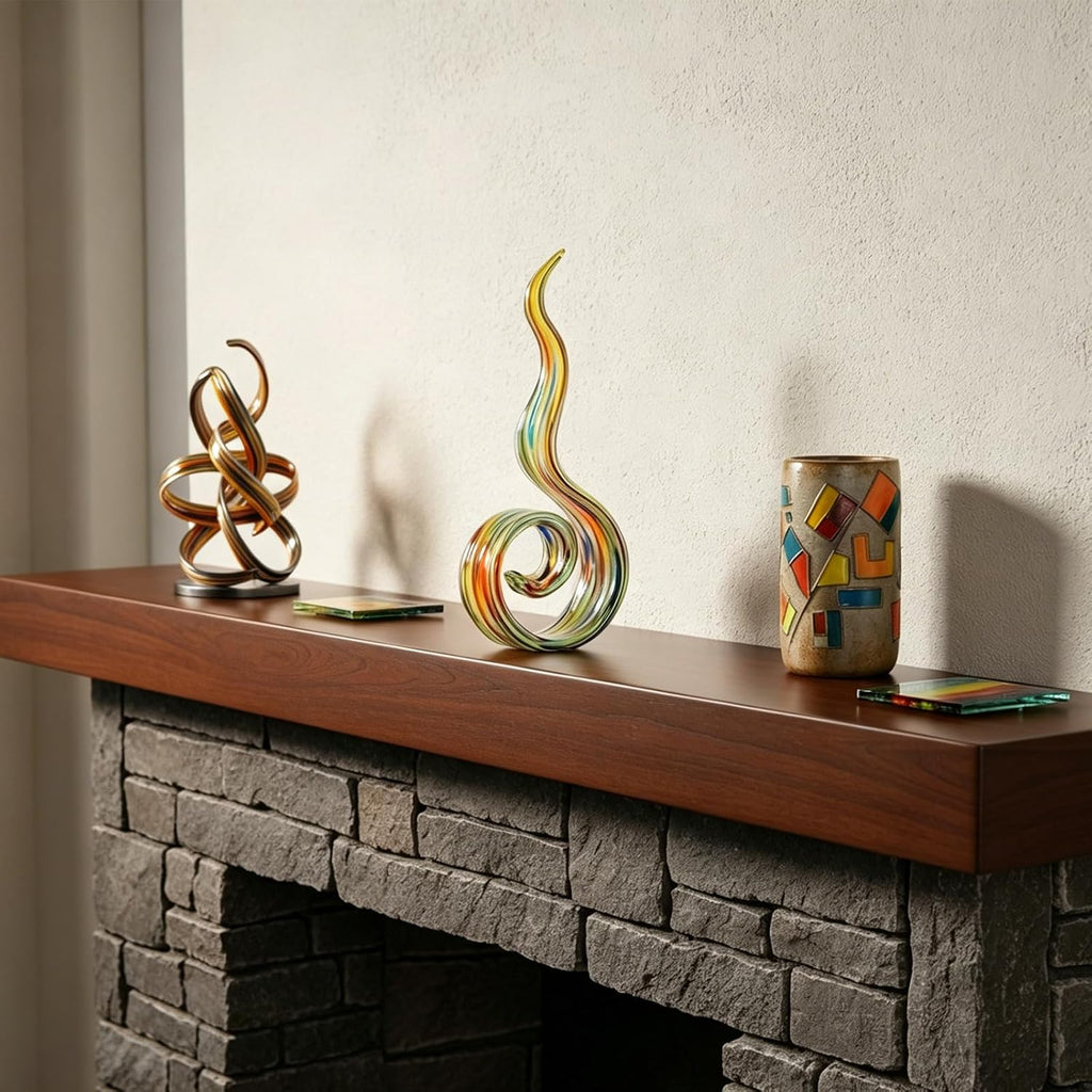 11.4" Tall Hand-Blown Glass Sculpture Murano-Style Sculpture Art Ornament Statue Figurines Home Decor Accent Piece
