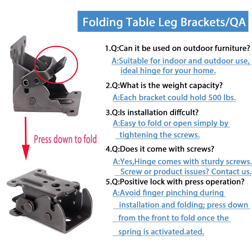 12 Pack Locking Hinge for Folding Table Brackets(Black)