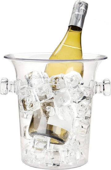 Clear Acrylic Ice Bucket with Handles, 3-Liter Capacity, Durable Wine and Champagne Bucket, Perfect Ice Buckets