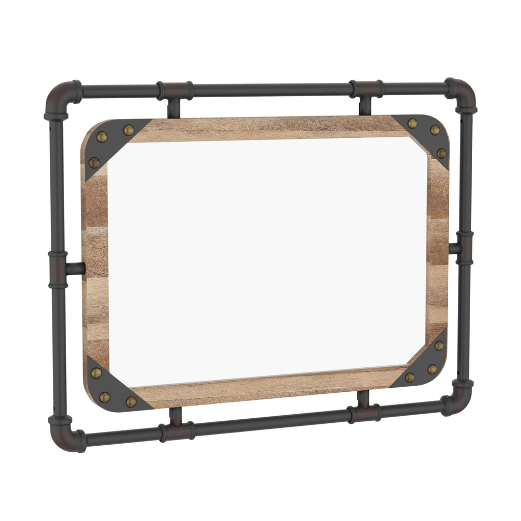 Marico Industrial 31.5-inch Wall Mirror, Natural