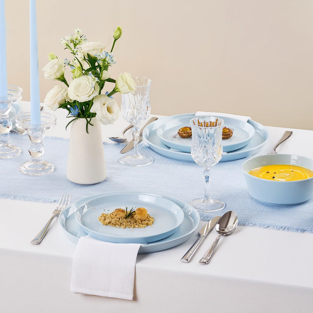24-Piece Bone China Dinnerware Sets, Sky Blue