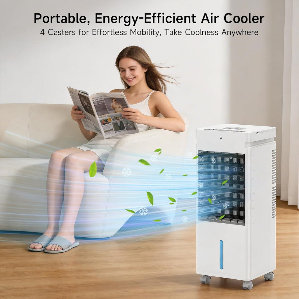 Portable Air Conditioners, 3-IN-1 Evaporative Air Cooler,Cooling Fans that Blow Cold Air with 60° Oscillation