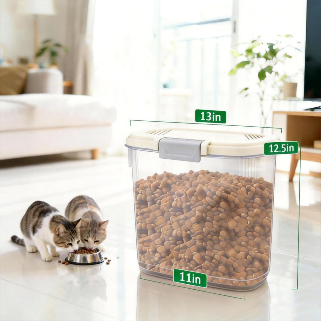 Airtight Dog Cat Pet Food Storage Container 10 Lbs, Slim Tall Dry Food Bin