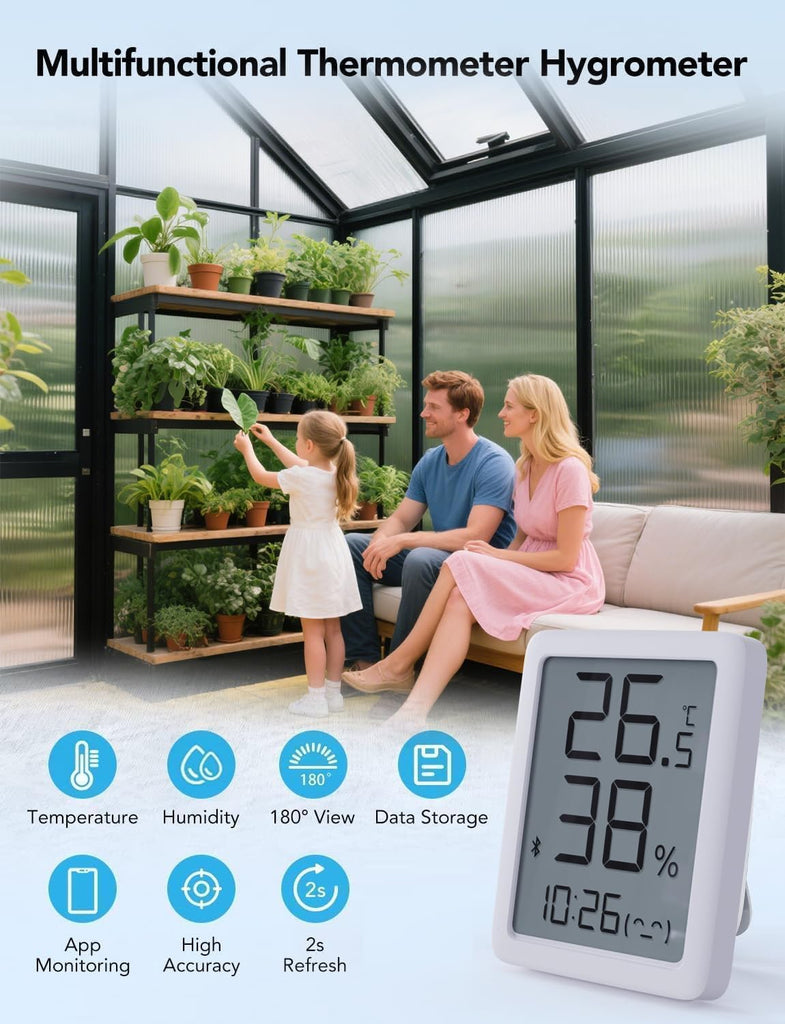 6x10FT Greenhouse with Hygrometer, Windproof Warm Plant Green Houses