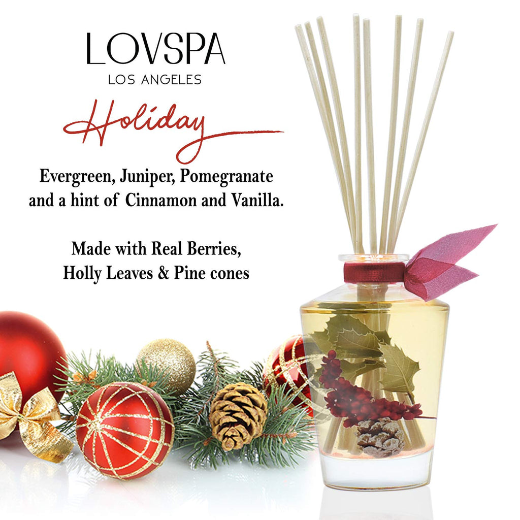 Reed Diffuser Set, Holiday Red Currant & Woods Scented Oil Diffuser with Sticks, Home Fragrance Accessories Shelf