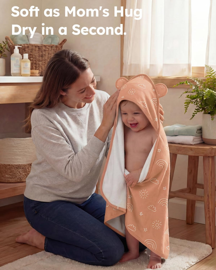 Hooded Baby Towels for Newborn 100% Organic Cotton Baby Bath Towel with Hood for Babies, Infant, Toddler and Kids