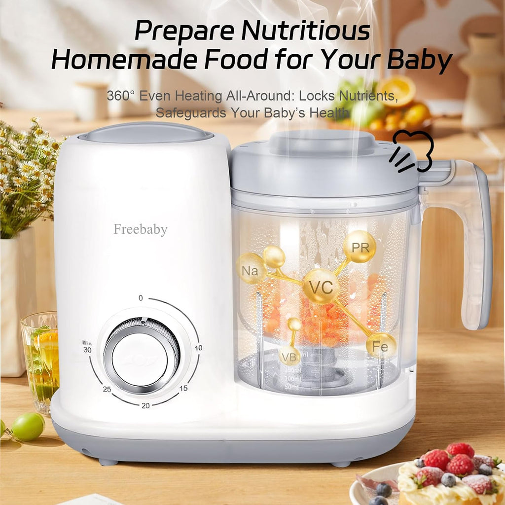 4 in 1 Baby Food Maker and Steamer, One Step Baby Food Processor and Puree Blender, 400ml Big Capacity, Dishwasher