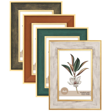 Farmhouse Rustic 4x6 Picture Frames, Multicolor, 4 Pack
