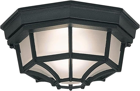Builder Cast Outdoor Flush Mount Ceiling Light, 10.5 in W, Black