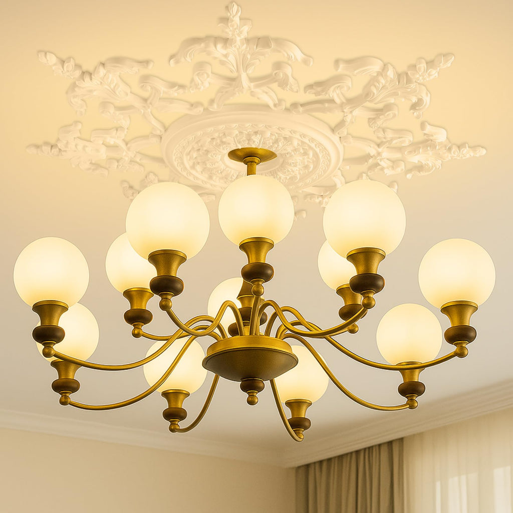 33.5'' Large PU Ceiling Medallion for Chandelier Light Fixtures