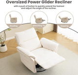 Oversized Power Recliner Chair Swivel Glider with Massage and Heat