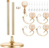 Gold Floor Candelabra for centerpieces, 45.3in Tall 5-Branch Candle Holder with Crystal Beaded Chandelier Holder Standon