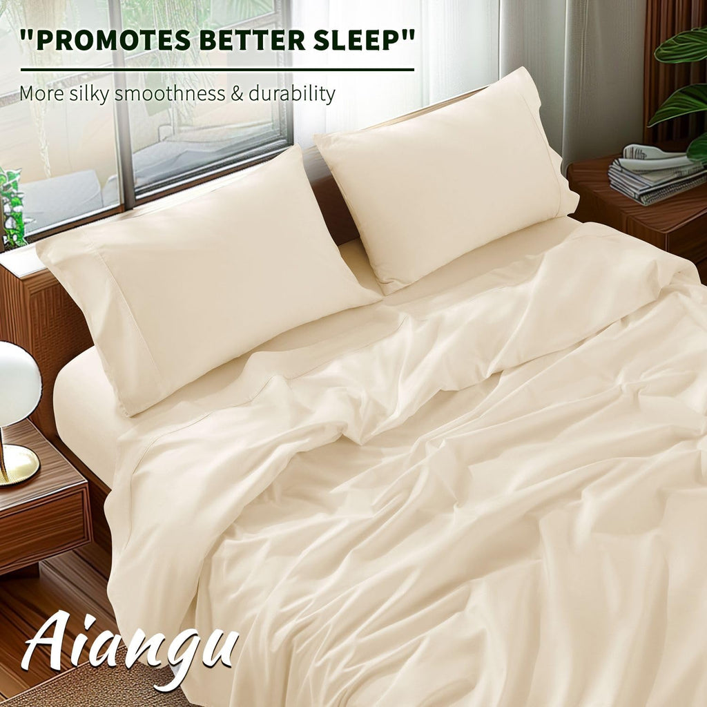 100% Egyptian Cotton Sheet Set 4 Piece, Luxury 1000 Thread Count