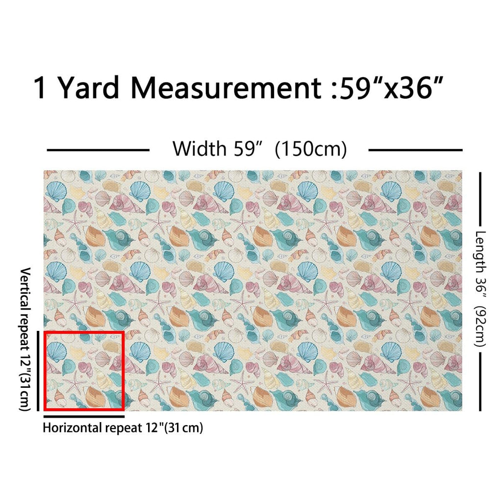 Ocean Coastal Nature Fabric by The Yard 2 Yards Soft