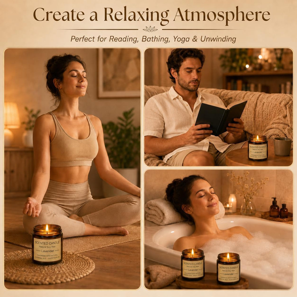 Scented Candles, Natural Soy h Elegant Packaging - Reassuring Gifts for Women and Men, Suitable - Set of 8