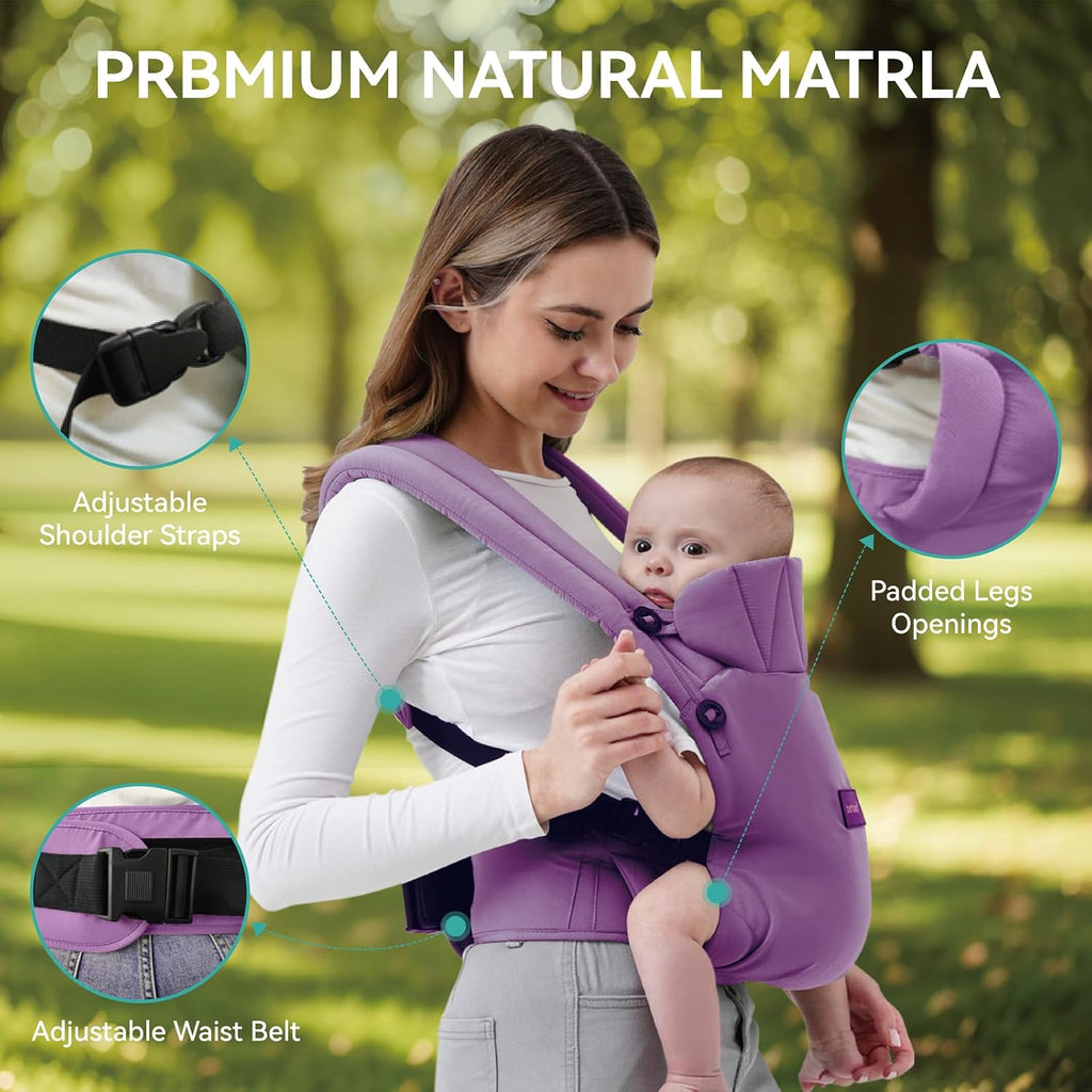Carrier Newborn to Toddler, 7-45 lbs with Natural Material, Ergonomic Design,Versatile and Adjustable,Hands Free