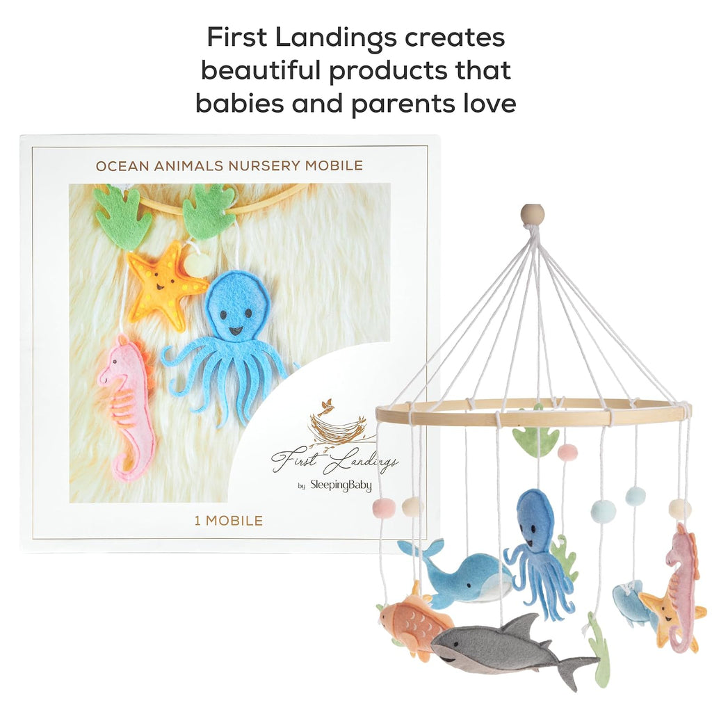 Baby Mobile for Crib - Animal Nursery Mobiles - Gender Neutral Baby Nursery Decor - Ocean Creatures