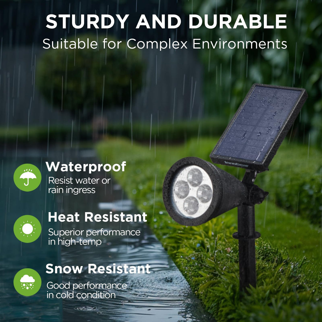 2 Solar Lights Outdoor Spot Garden Yard Landscape Flag, Cool White