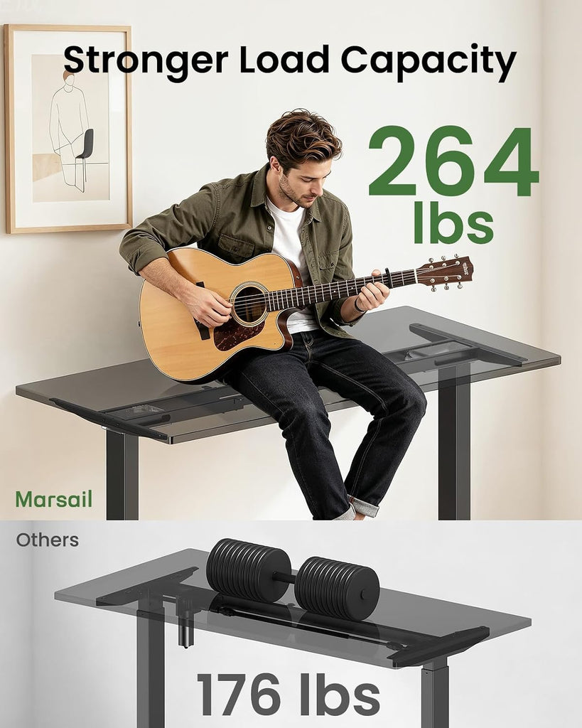 Dual Motor Standing Desk Frame for 44-90 inch Desktops, 264 lbs | 28-47 Inch Height Range, Stability & Quiet Lifting