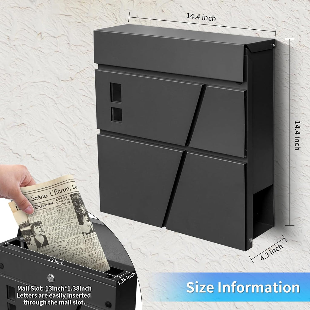 Wall Mount Mailboxes, Modern Drop Mailbox Key Drop Mail Box