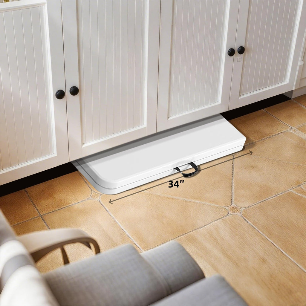 34" Square Folding Card Table Fold-in-Half Utility Dining Portable Table Heavy Duty HDPE with Carrying Handle
