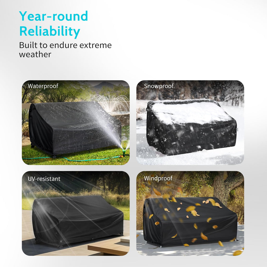 Patio Furniture Sofa Cover Waterproof, Fit 88W x 40D x 33H inch