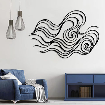 Abstract Wave Wall Decor, Minimalist Wave Metal Wall Art, Modern Wall Hanging, Minimalist Line Art Decor, Aesthetic