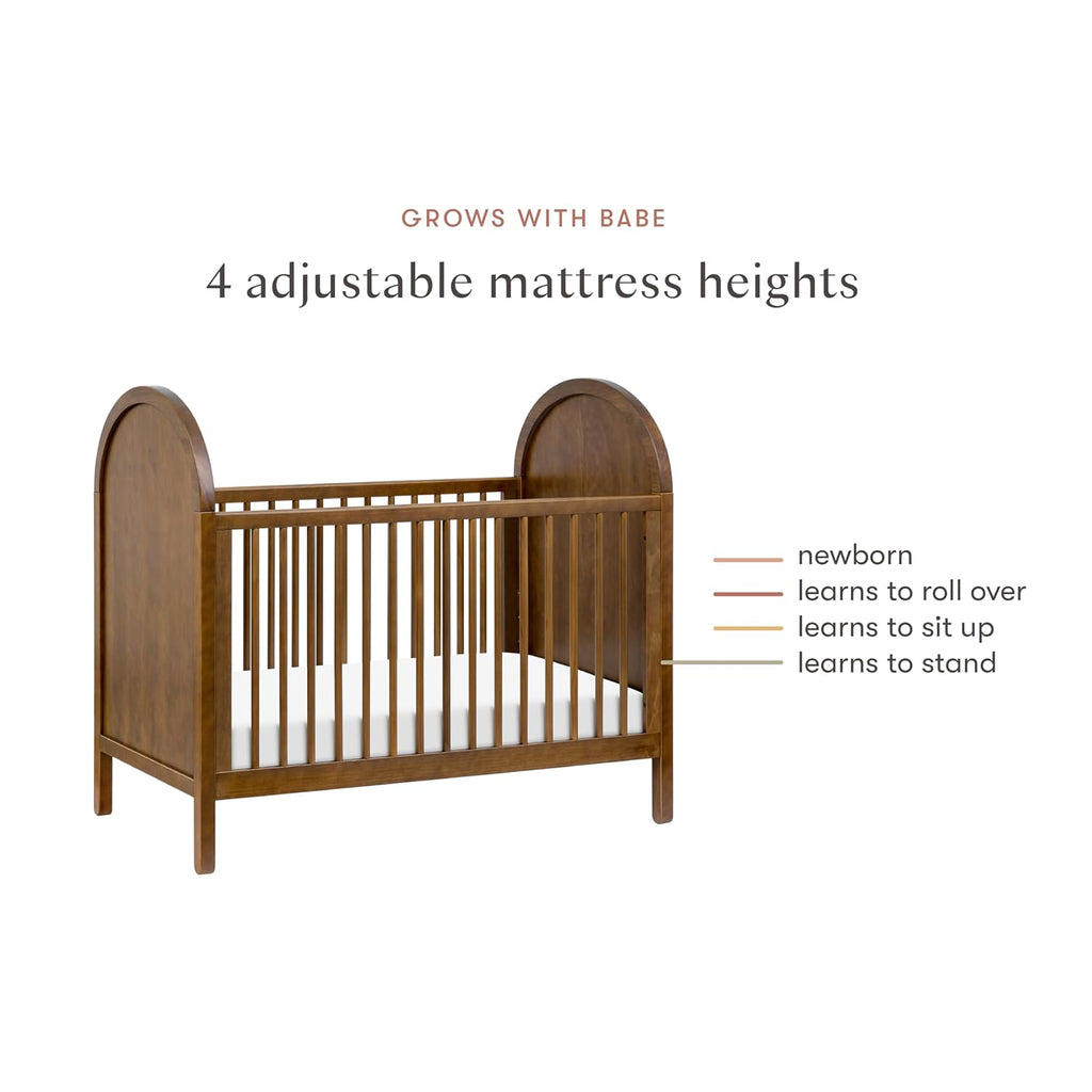 Bondi 3-in-1 Convertible Baby Crib in Natural Walnut | GREENGUARD Gold Certified, Converts to Toddler Bed & Daybed