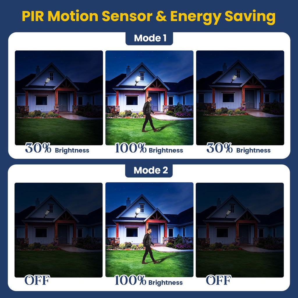 Solar Street Lights Outdoor 4-Pack, 6500K Waterproof LED Motion Sensor Solar Flood Light, Dusk to Dawn