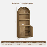 81" Tall Arched Bookcase, Large Bookshelves with Storage