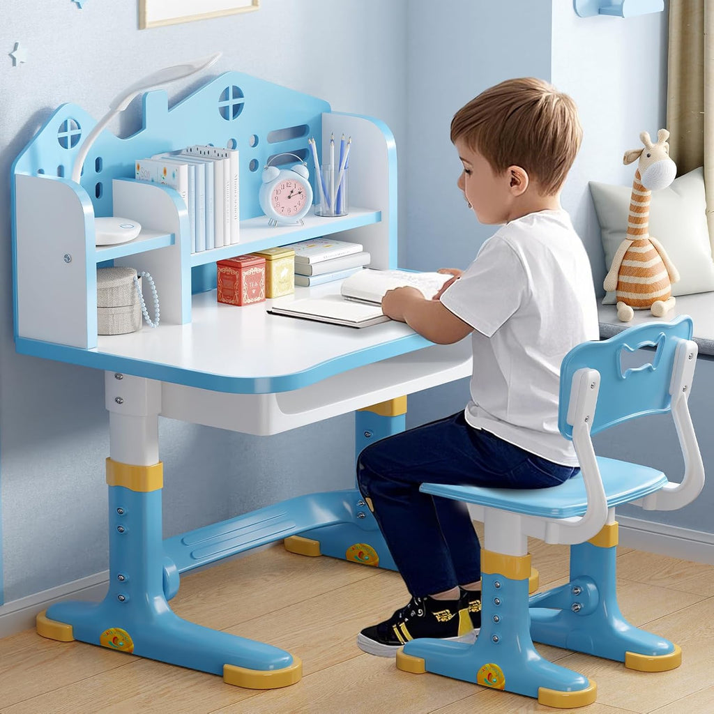 Kids Desk and Chair Set, Height Adjustable Kids Desk
