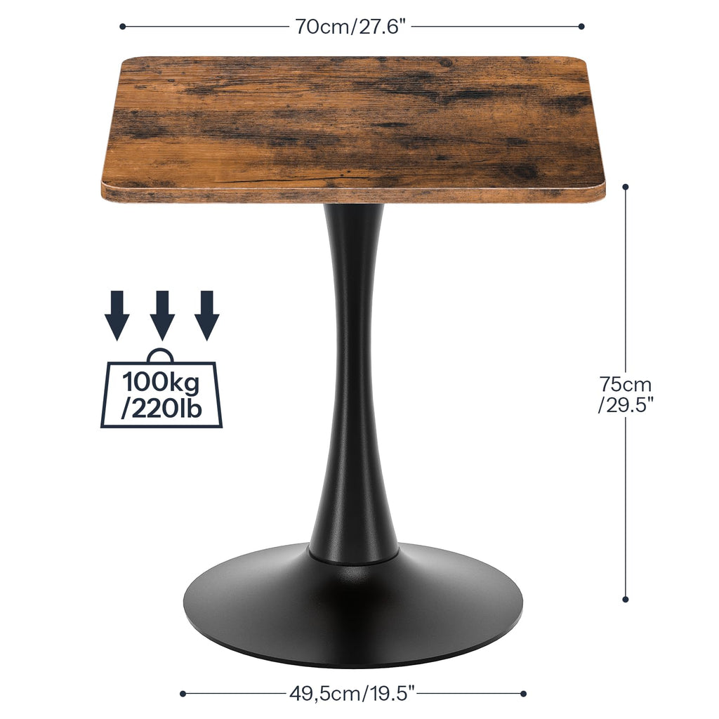 Dining Table, Square Dining Table for 2, 27.6" Dining Room Table for Small Spaces, Tulip Kitchen Table, Anti-Slip