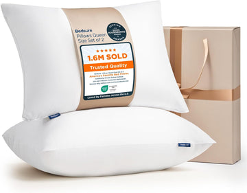 Pillows Standard Size Set of 2 - Hotel Collection Bed Pillows for Sleeping, with Down Alternative Filling, Soft