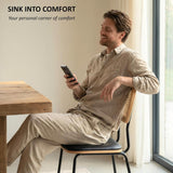 HEAH-YO Modern Dining Chairs Set of 2, Upholstered Faux Leather Rattan Dining Chairs with Backrests