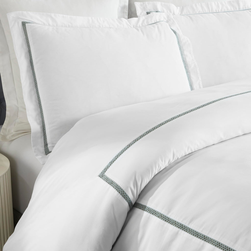 Embroidered Cotton Bed Sheet Set, 1 Elastic Deep Pocket Fitted Sheet, 1 Flat Sheet, 2 Pillowcases, Daily Soft Sheets