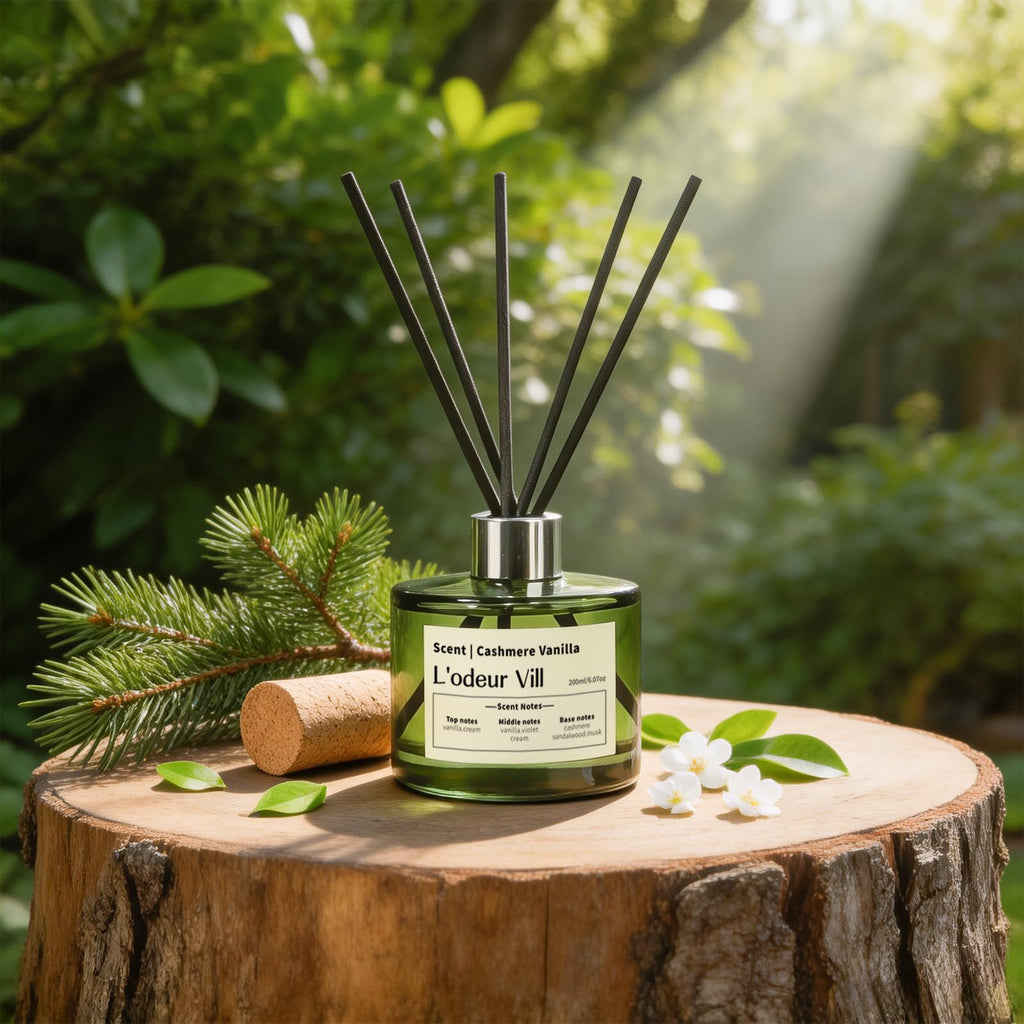 Vill Reed Diffuser Set, 6.7 fl oz(200ml) Scent Diffuser with 6 Reed Sticks, Eucalyptus & Lavender Oil Diffuser Home