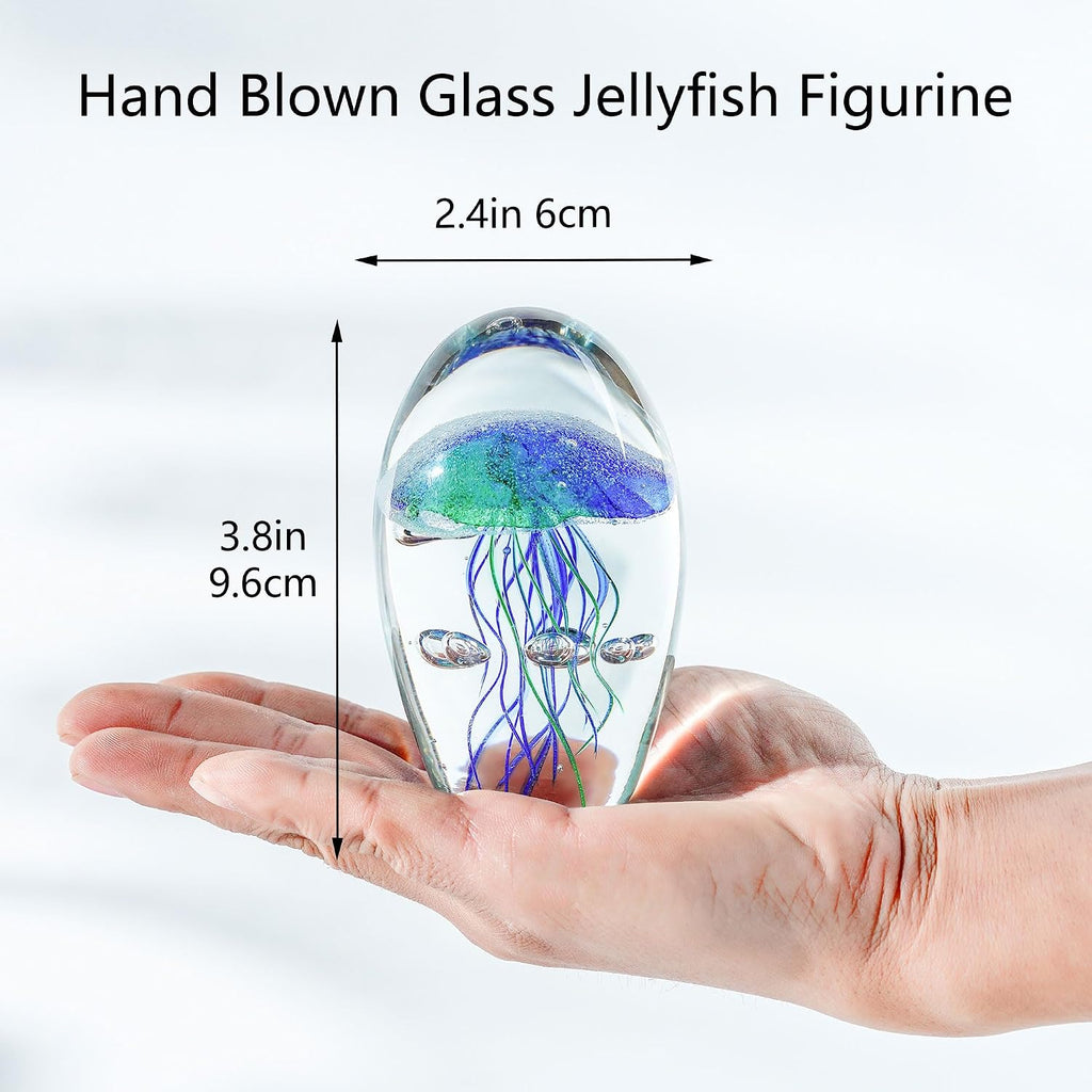 Hand Blown Glass Jellyfish Figurine