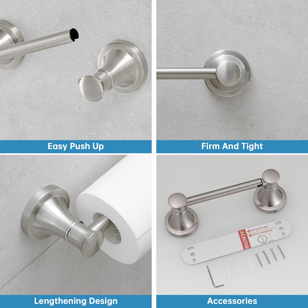 Pivoting Toilet Paper Holder, Wall Mounted, Brushed Nickel